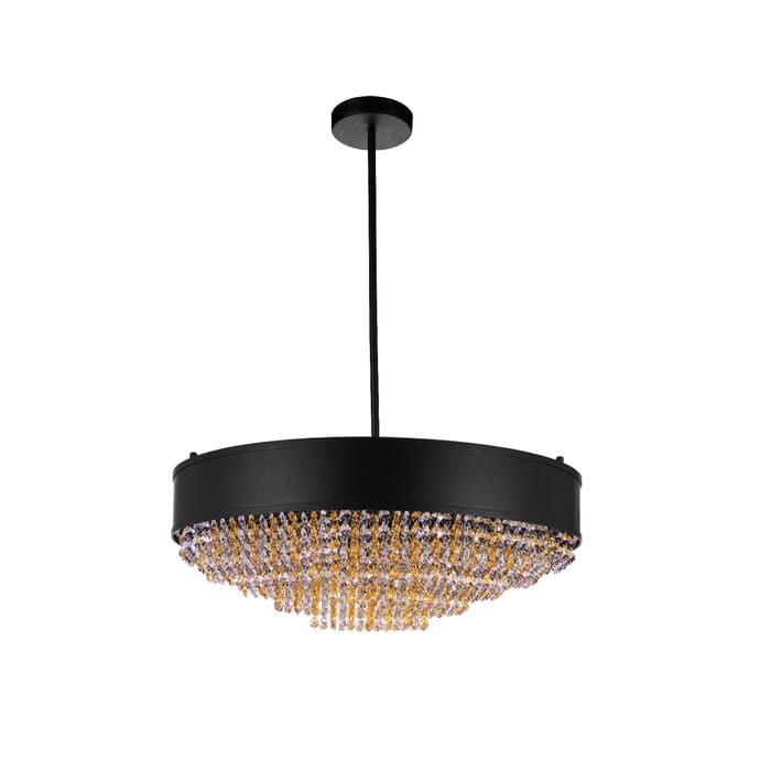CWI Medina 10 Light Drum Shade Chandelier With Black Finish CWI Medina 10 Light Drum Shade Chandelier With Black Finish