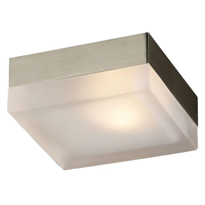 CWI Avoca 1 Light Flush Mount With Satin Nickel Finish CWI Avoca 1 Light Flush Mount With Satin Nickel Finish