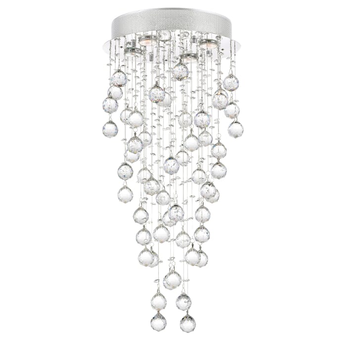 CWI Rain Drop 4 Light Flush Mount With Chrome Finish CWI Rain Drop 4 Light Flush Mount With Chrome Finish