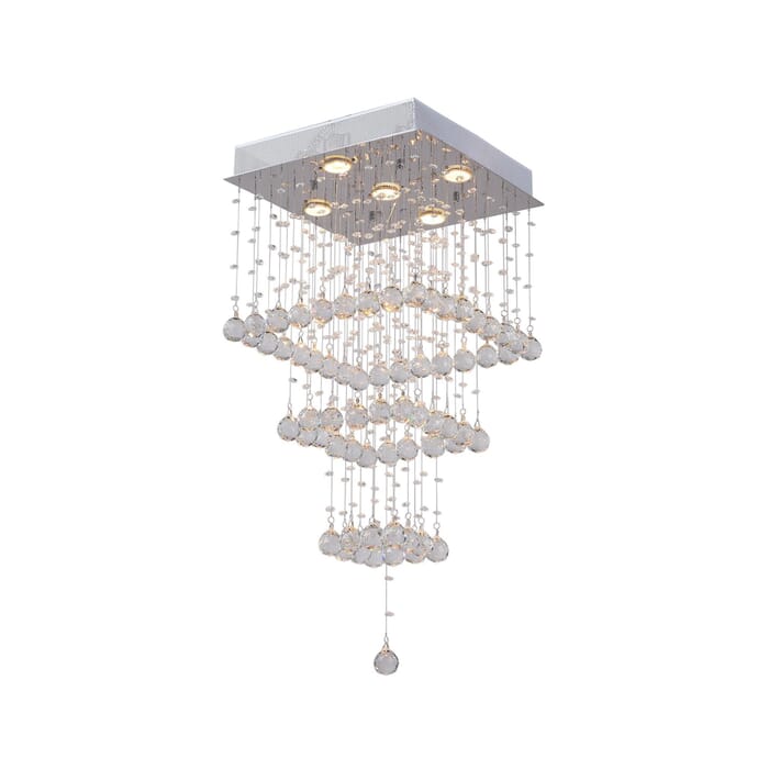 CWI Square 5 Light Flush Mount With Chrome Finish CWI Square 5 Light Flush Mount With Chrome Finish