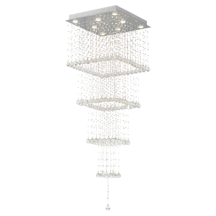 CWI Square 8 Light Flush Mount With Chrome Finish CWI Square 8 Light Flush Mount With Chrome Finish
