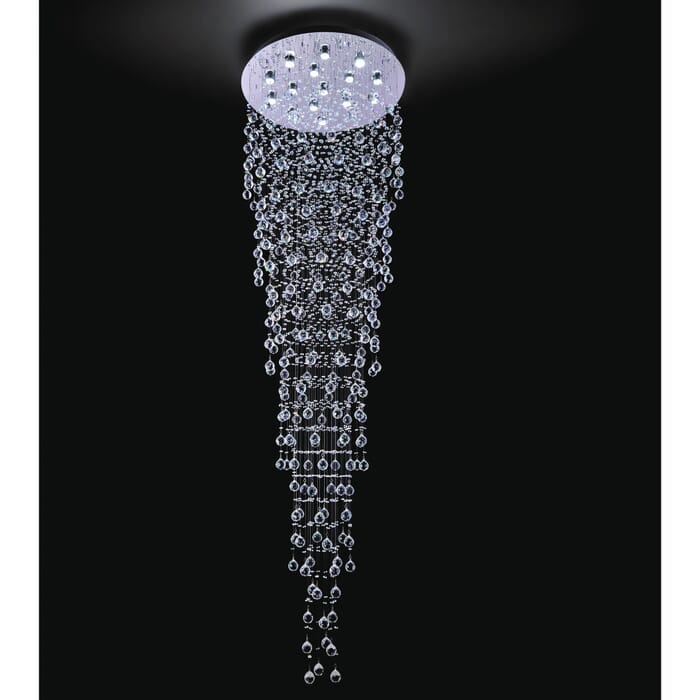 CWI Rain Drop 16 Light Flush Mount With Chrome Finish CWI Rain Drop 16 Light Flush Mount With Chrome Finish