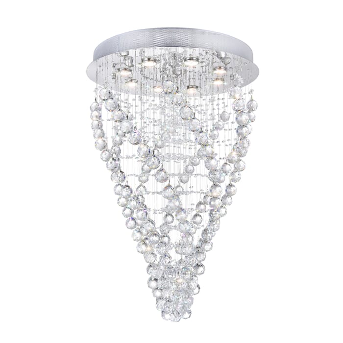 CWI Twister 8 Light Flush Mount With Chrome Finish CWI Twister 8 Light Flush Mount With Chrome Finish
