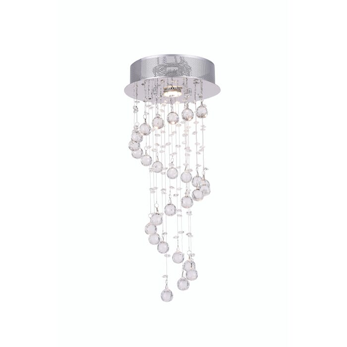 CWI Spiral 1 Light Flush Mount With Chrome Finish CWI Spiral 1 Light Flush Mount With Chrome Finish