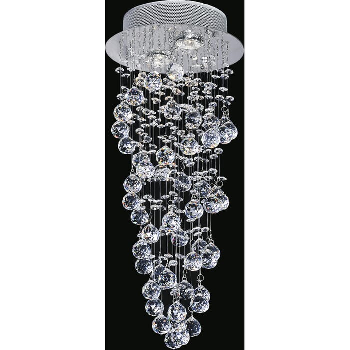 CWI Double Spiral 2 Light Flush Mount With Chrome Finish CWI Double Spiral 2 Light Flush Mount With Chrome Finish