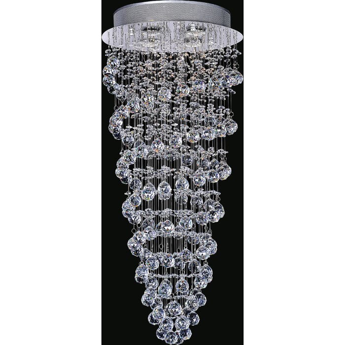 CWI Double Spiral 4 Light Flush Mount With Chrome Finish CWI Double Spiral 4 Light Flush Mount With Chrome Finish