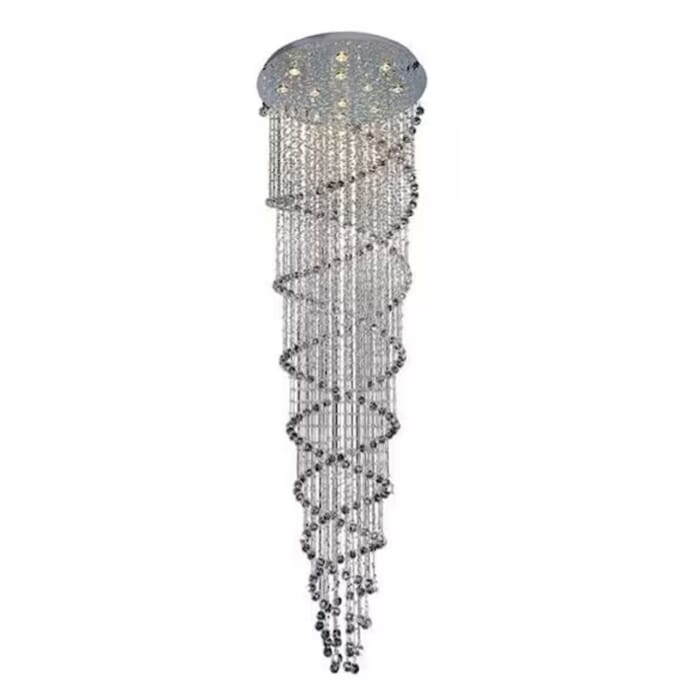 CWI Double Spiral 12 Light Flush Mount With Chrome Finish CWI Double Spiral 12 Light Flush Mount With Chrome Finish