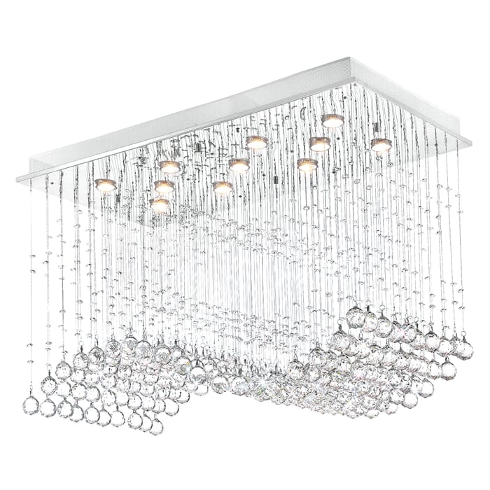 CWI Twinkle 11 Light Flush Mount With Chrome Finish CWI Twinkle 11 Light Flush Mount With Chrome Finish