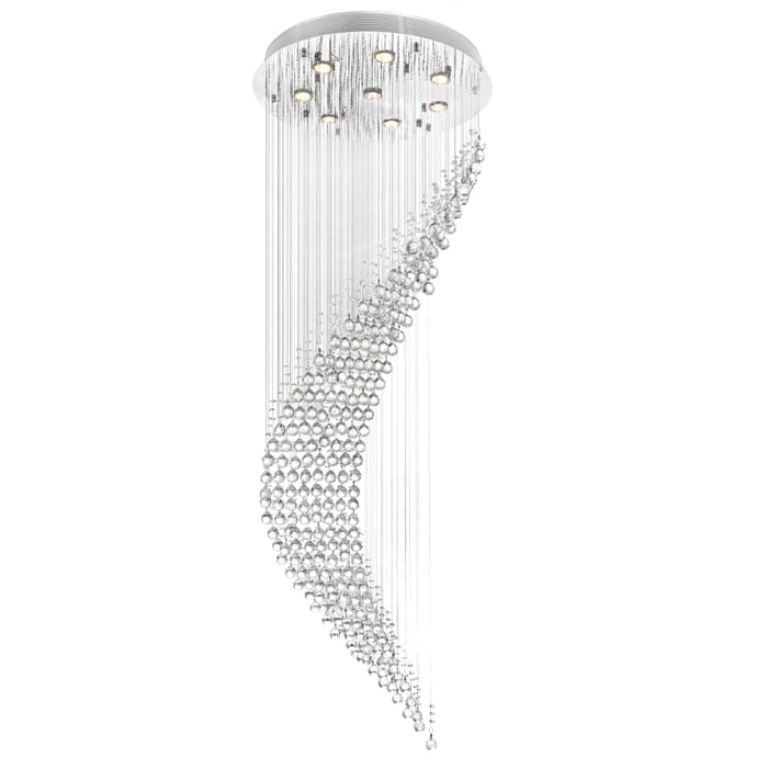 CWI Ribbon 8 Light Flush Mount With Chrome Finish CWI Ribbon 8 Light Flush Mount With Chrome Finish