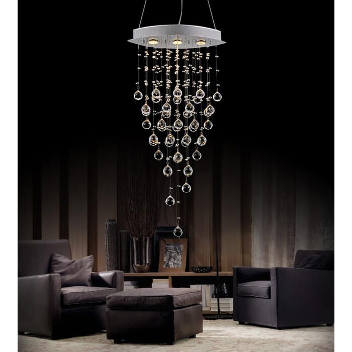 CWI Robin 3 Light Down Chandelier With Chrome Finish CWI Robin 3 Light Down Chandelier With Chrome Finish