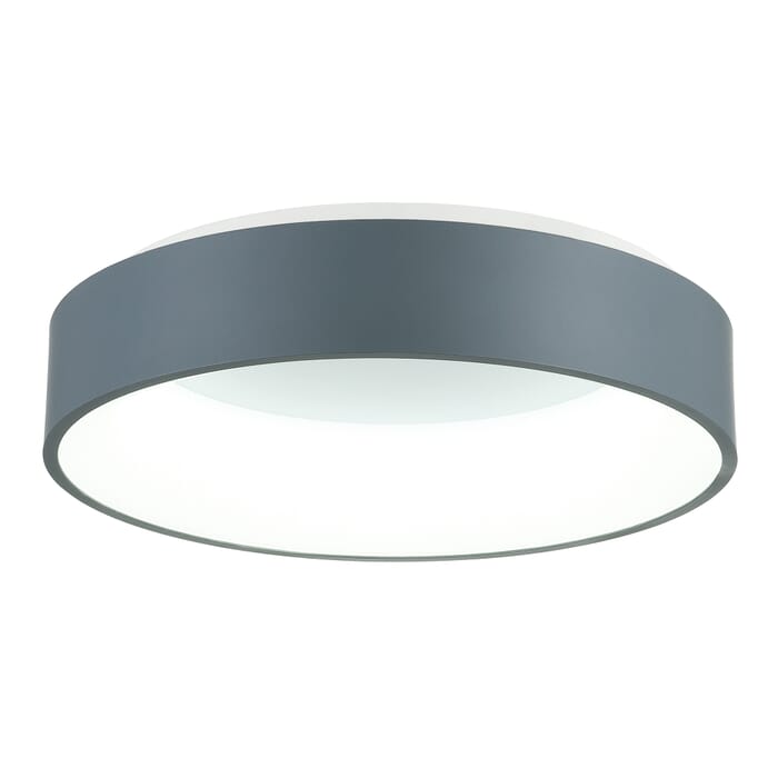 CWI Arenal LED Drum Shade Flush Mount With Gray & White Finish CWI Arenal LED Drum Shade Flush Mount With Gray & White Finish