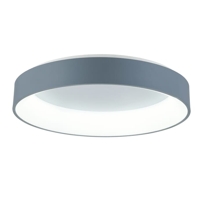CWI Arenal LED Drum Shade Flush Mount With Gray & White Finish CWI Arenal LED Drum Shade Flush Mount With Gray & White Finish