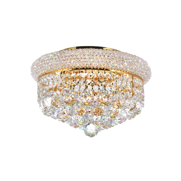 CWI Empire 4 Light Flush Mount With Gold Finish CWI Empire 4 Light Flush Mount With Gold Finish