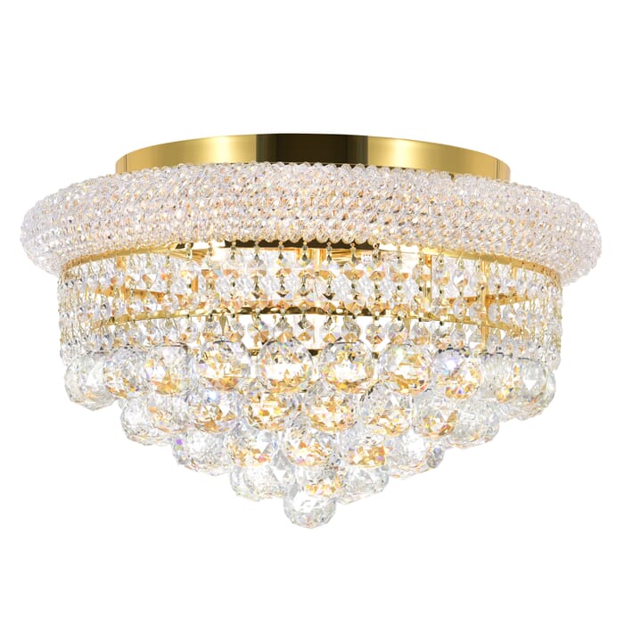 CWI Empire 5 Light Flush Mount With Gold Finish CWI Empire 5 Light Flush Mount With Gold Finish