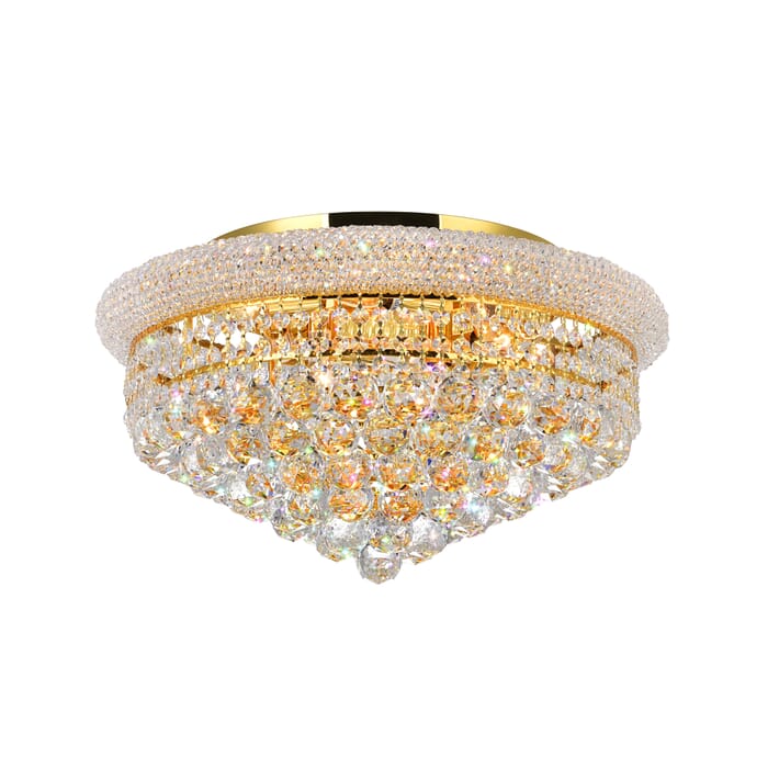 CWI Empire 8 Light Flush Mount With Gold Finish CWI Empire 8 Light Flush Mount With Gold Finish