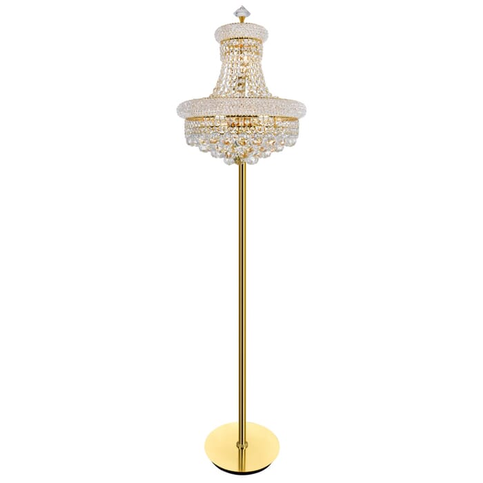 CWI Empire 8 Light Floor Lamp With Gold Finish CWI Empire 8 Light Floor Lamp With Gold Finish
