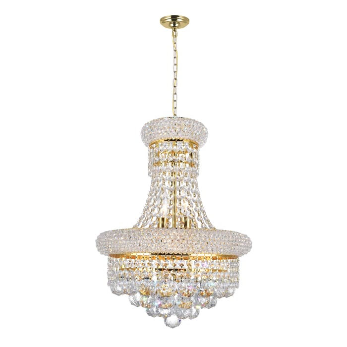 CWI Empire 6 Light Chandelier With Gold Finish CWI Empire 6 Light Chandelier With Gold Finish