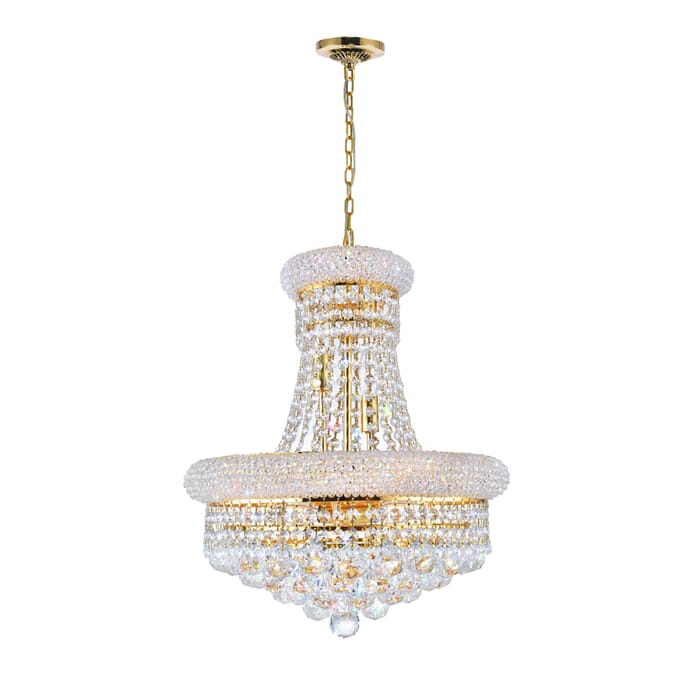 CWI Empire 8 Light Down Chandelier With Gold Finish CWI Empire 8 Light Down Chandelier With Gold Finish