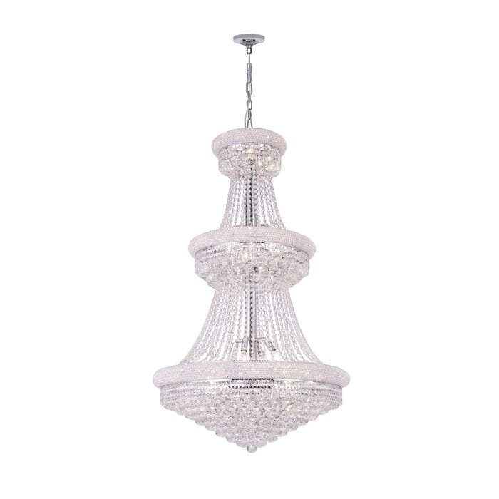 CWI Empire 32 Light Down Chandelier With Chrome Finish CWI Empire 32 Light Down Chandelier With Chrome Finish