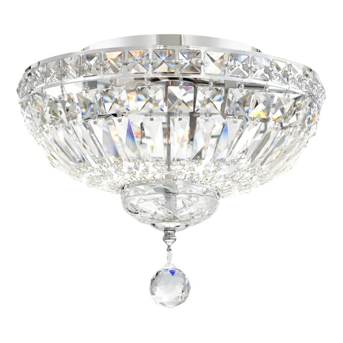 CWI Stefania 3 Light Bowl Flush Mount With Chrome Finish CWI Stefania 3 Light Bowl Flush Mount With Chrome Finish