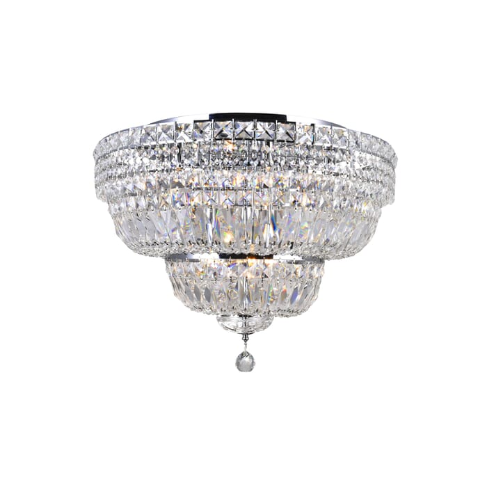 CWI Stefania 9 Light Bowl Flush Mount With Chrome Finish CWI Stefania 9 Light Bowl Flush Mount With Chrome Finish