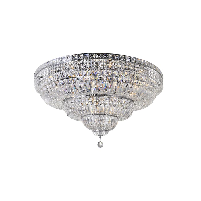 CWI Stefania 21 Light Bowl Flush Mount With Chrome Finish CWI Stefania 21 Light Bowl Flush Mount With Chrome Finish