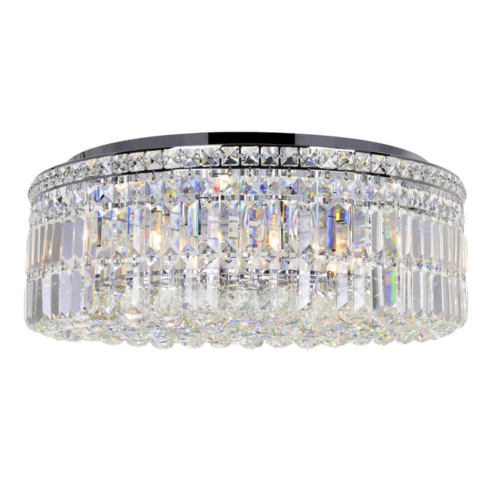 CWI Colosseum 10 Light Flush Mount With Chrome Finish CWI Colosseum 10 Light Flush Mount With Chrome Finish