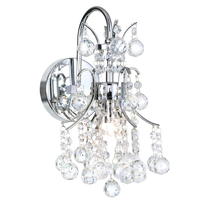 CWI Princess 1 Light Wall Sconce With Chrome Finish CWI Princess 1 Light Wall Sconce With Chrome Finish