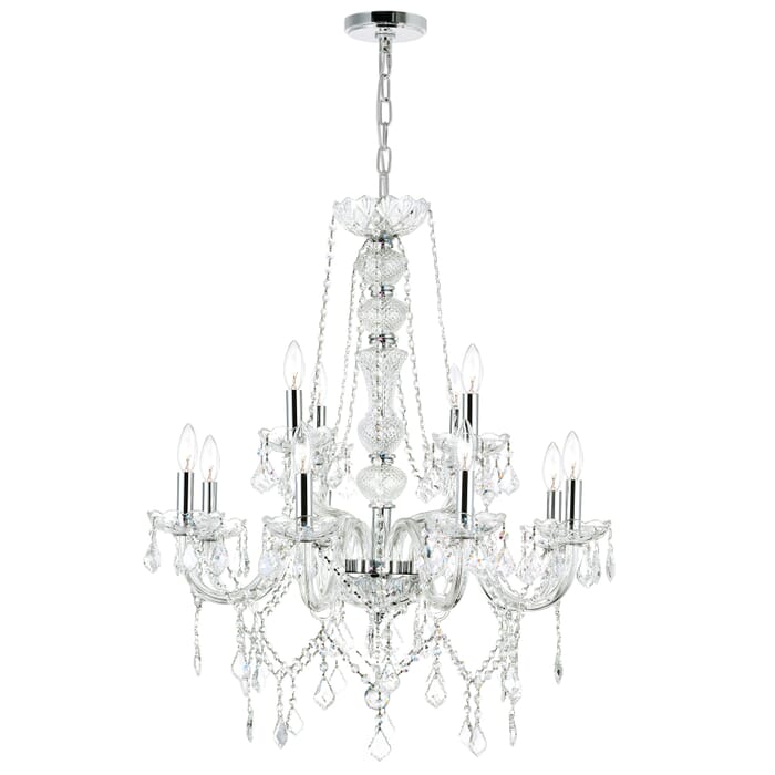 CWI Princeton 12 Light Down Chandelier With Chrome Finish CWI Princeton 12 Light Down Chandelier With Chrome Finish