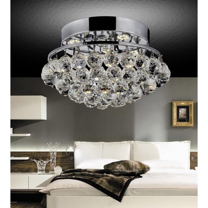 CWI Queen 4 Light Flush Mount With Chrome Finish CWI Queen 4 Light Flush Mount With Chrome Finish