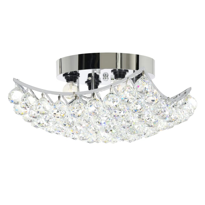 CWI Queen 4 Light Flush Mount With Chrome Finish CWI Queen 4 Light Flush Mount With Chrome Finish