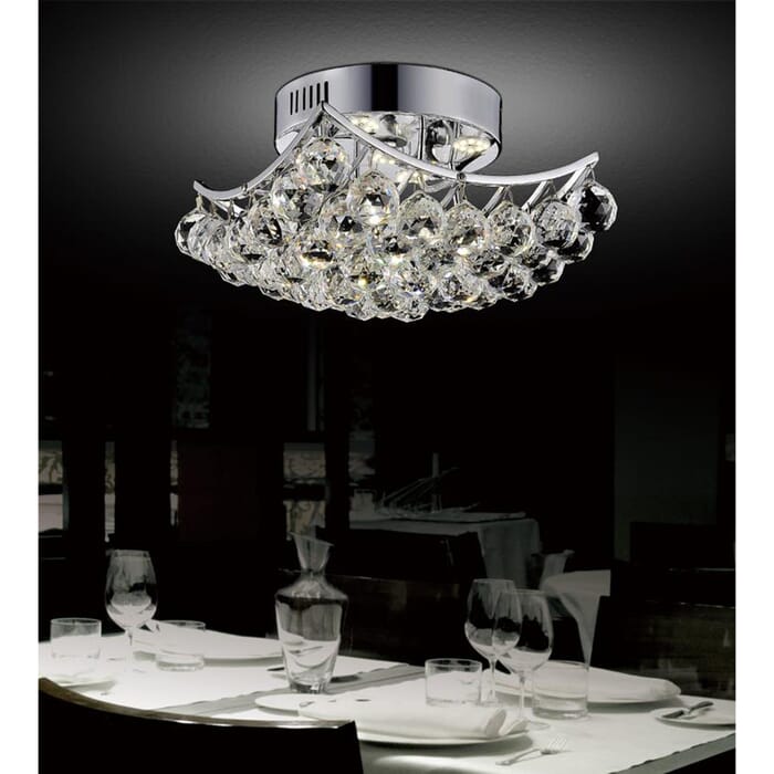CWI Queen 6 Light Flush Mount With Chrome Finish CWI Queen 6 Light Flush Mount With Chrome Finish