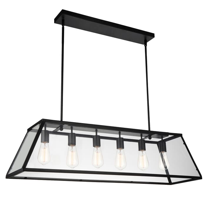 CWI Alyson 6 Light Down Chandelier With Black Finish CWI Alyson 6 Light Down Chandelier With Black Finish