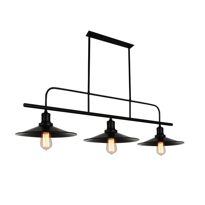 CWI Brave 3 Light Pool Table Light With Black Finish CWI Brave 3 Light Pool Table Light With Black Finish