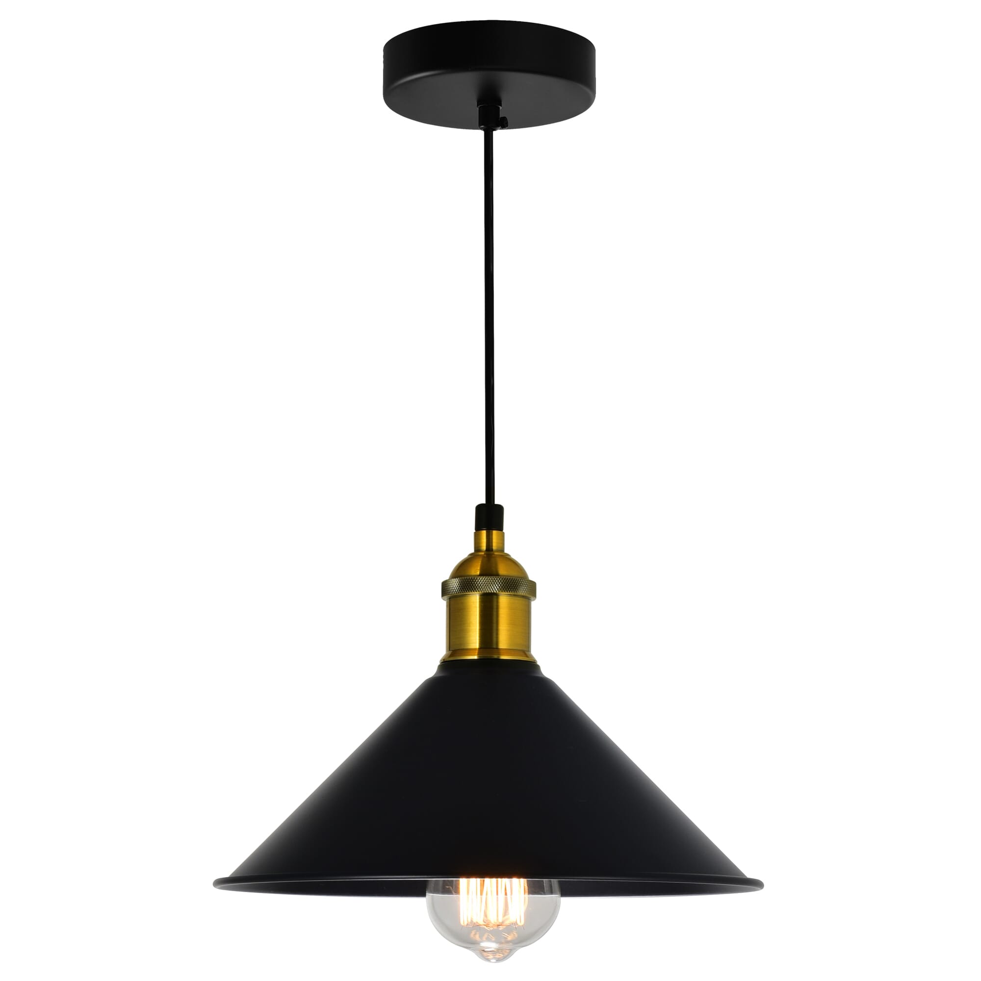 CWI Brave 1 Light Down Mini Pendant With Black Finish