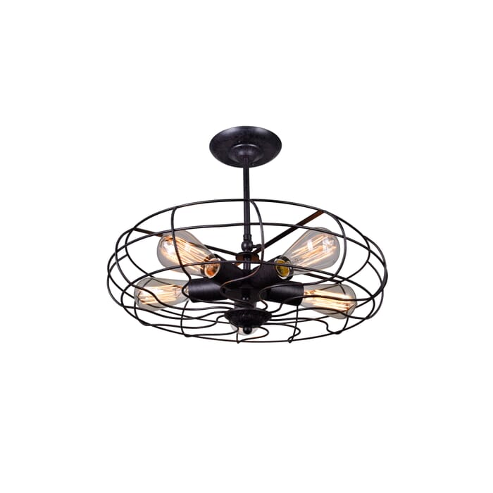 CWI Pamela 5 Light Flush Mount With Rust Finish CWI Pamela 5 Light Flush Mount With Rust Finish