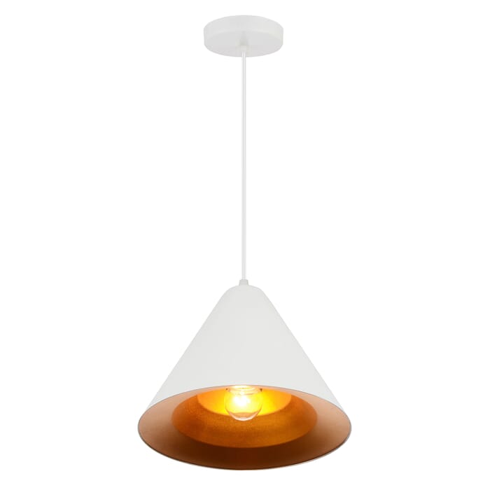 CWI Keila 1 Light Down Pendant With Matte White & Gold Finish CWI Keila 1 Light Down Pendant With Matte White & Gold Finish