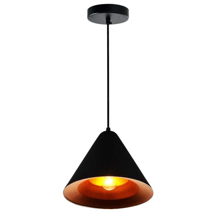 CWI Keila 1 Light Down Pendant With Black & Gold Finish CWI Keila 1 Light Down Pendant With Black & Gold Finish