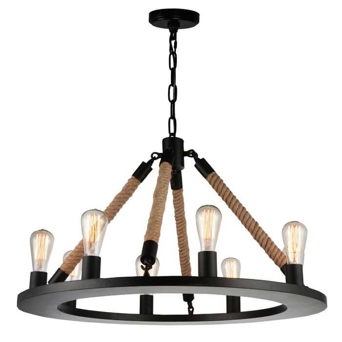CWI Ganges 8 Light Up Chandelier With Black Finish CWI Ganges 8 Light Up Chandelier With Black Finish