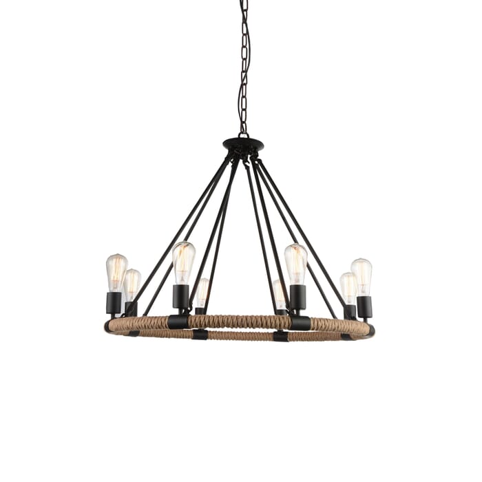 CWI Ganges 8 Light Up Chandelier With Black Finish CWI Ganges 8 Light Up Chandelier With Black Finish