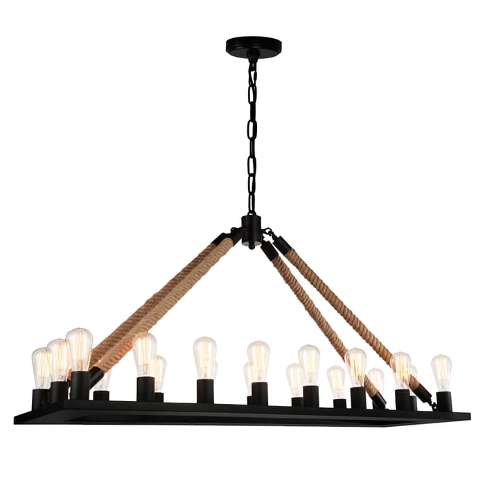 CWI Ganges 18 Light Up Chandelier With Black Finish CWI Ganges 18 Light Up Chandelier With Black Finish