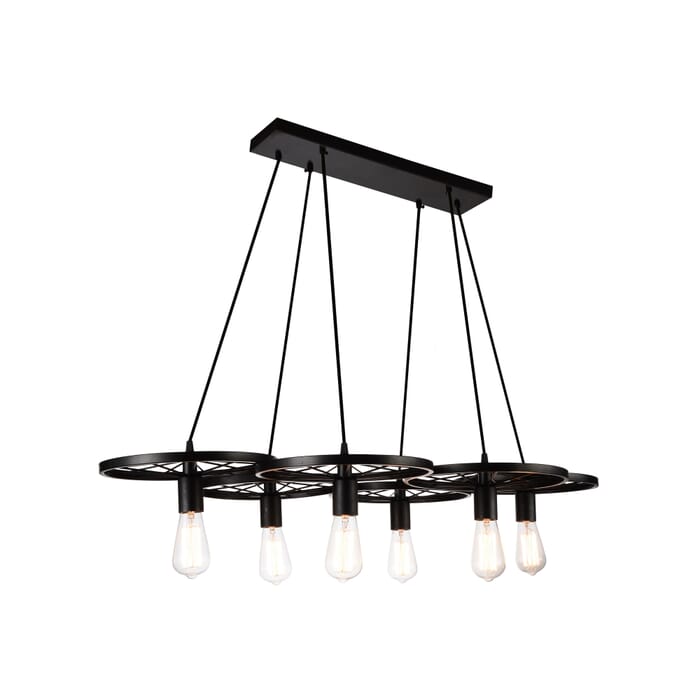 CWI Ravi 6 Light Down Chandelier With Black Finish CWI Ravi 6 Light Down Chandelier With Black Finish