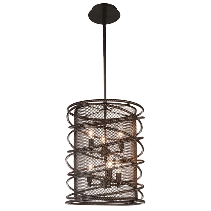 CWI Darya 6 Light Up Chandelier With Brown Finish CWI Darya 6 Light Up Chandelier With Brown Finish