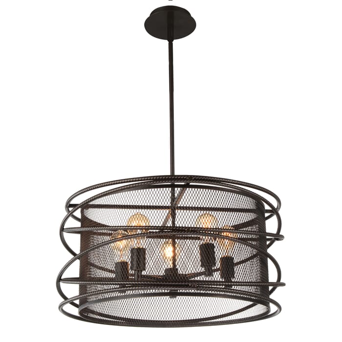 CWI Darya 5 Light Up Pendant With Brown Finish CWI Darya 5 Light Up Pendant With Brown Finish