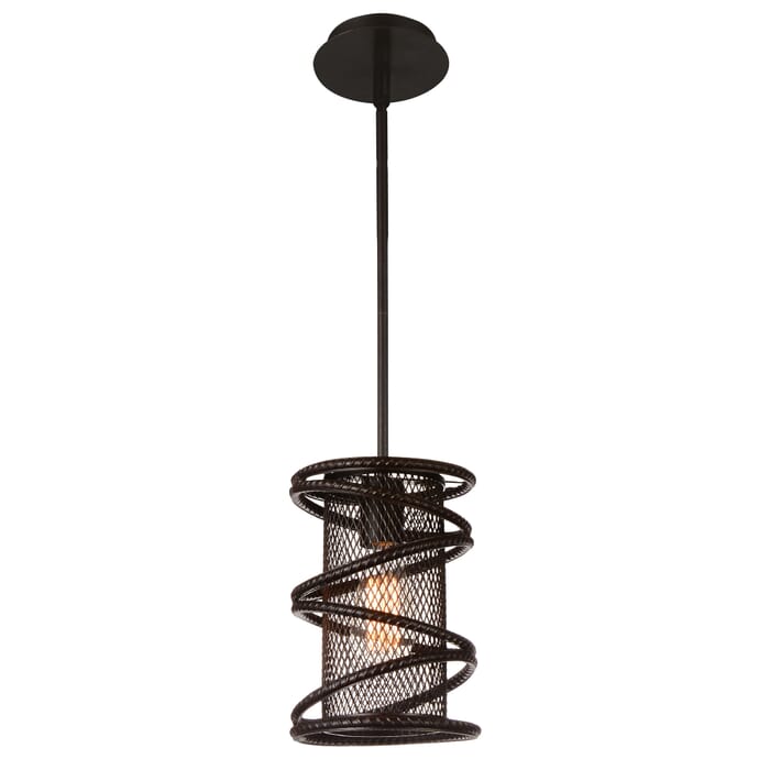 CWI Darya 1 Light Down Mini Pendant With Brown Finish CWI Darya 1 Light Down Mini Pendant With Brown Finish