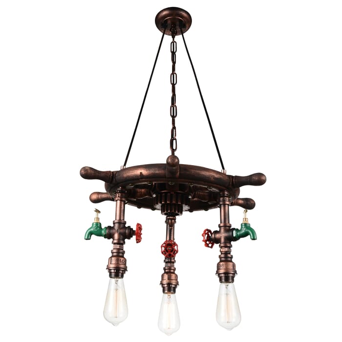 CWI Manor 3 Light Down Chandelier With Speckled copper Finish CWI Manor 3 Light Down Chandelier With Speckled copper Finish