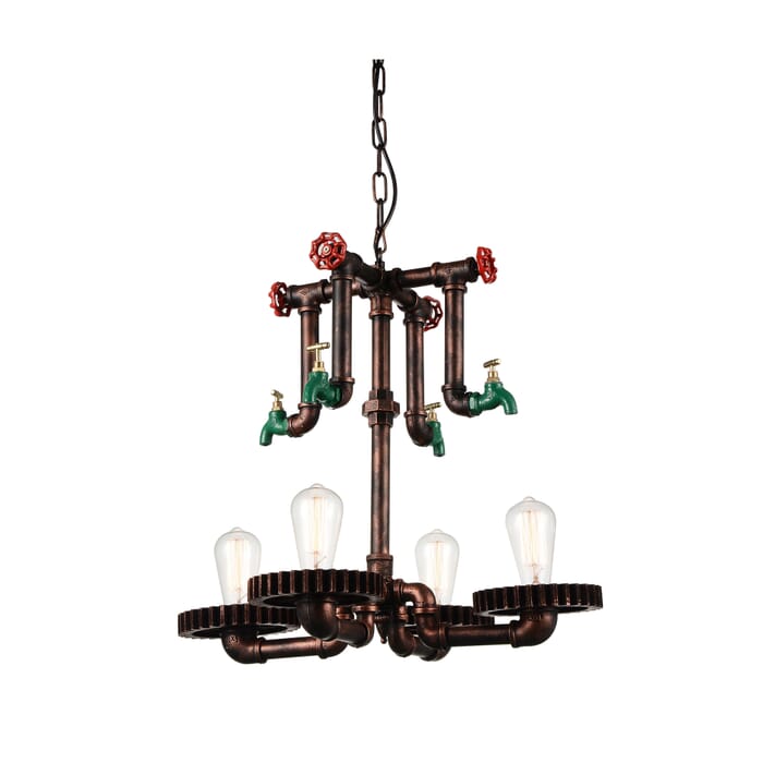 CWI Soto 4 Light Up Chandelier With Speckled copper Finish CWI Soto 4 Light Up Chandelier With Speckled copper Finish