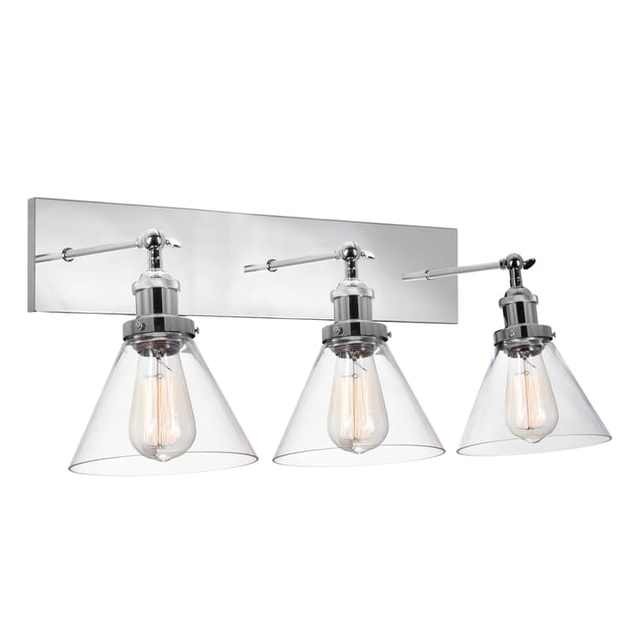 CWI Eustis 3 Light Wall Sconce With Polished Nickel Finish CWI Eustis 3 Light Wall Sconce With Polished Nickel Finish