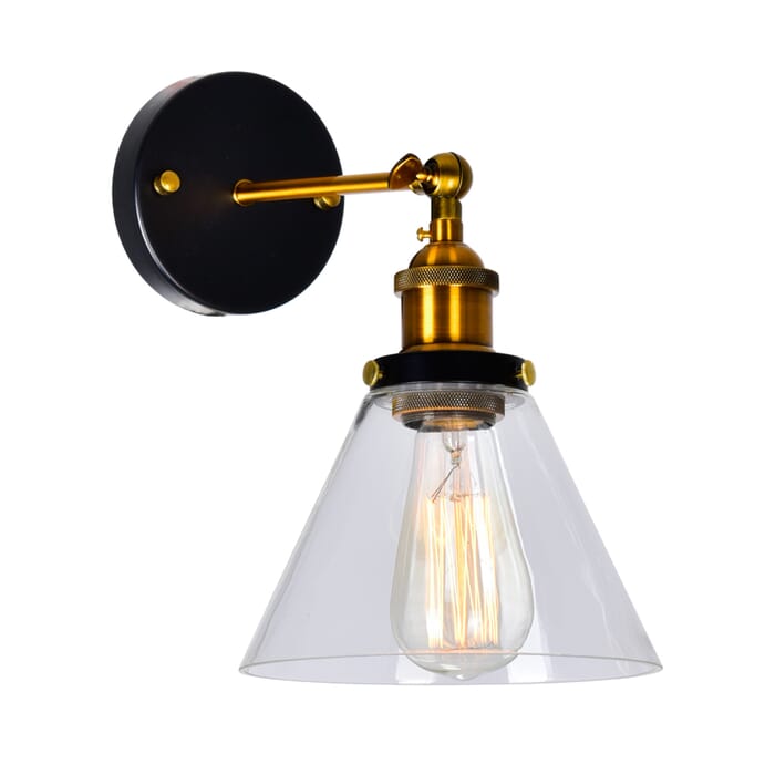 CWI Eustis 1 Light Wall Sconce With Black & Gold Brass Finish CWI Eustis 1 Light Wall Sconce With Black & Gold Brass Finish