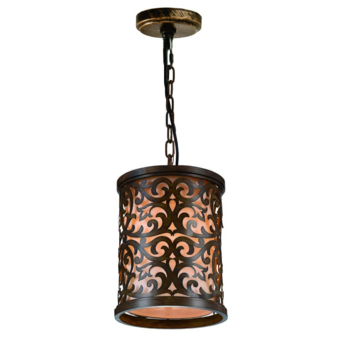 CWI Nicole 1 Light Drum Shade Mini Pendant With Brushed Chocolate Finish CWI Nicole 1 Light Drum Shade Mini Pendant With Brushed Chocolate Finish